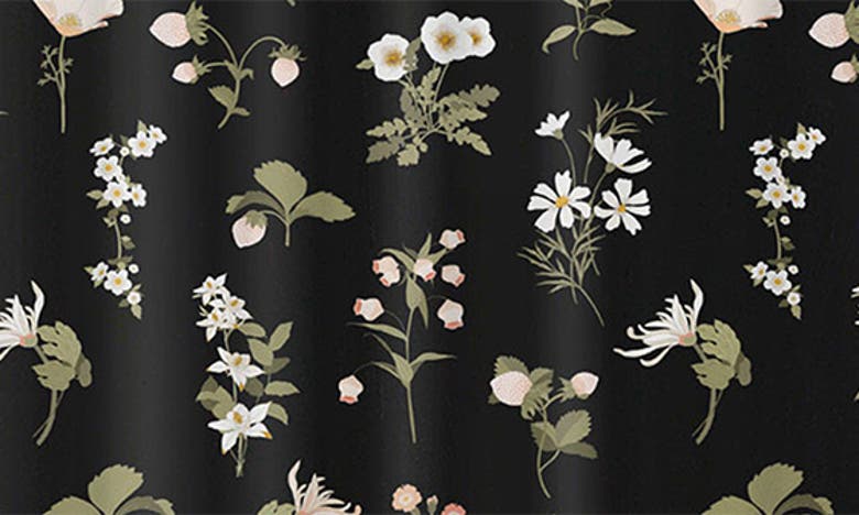 Deny Designs Pineberries Botanical Shower Curtain In Black