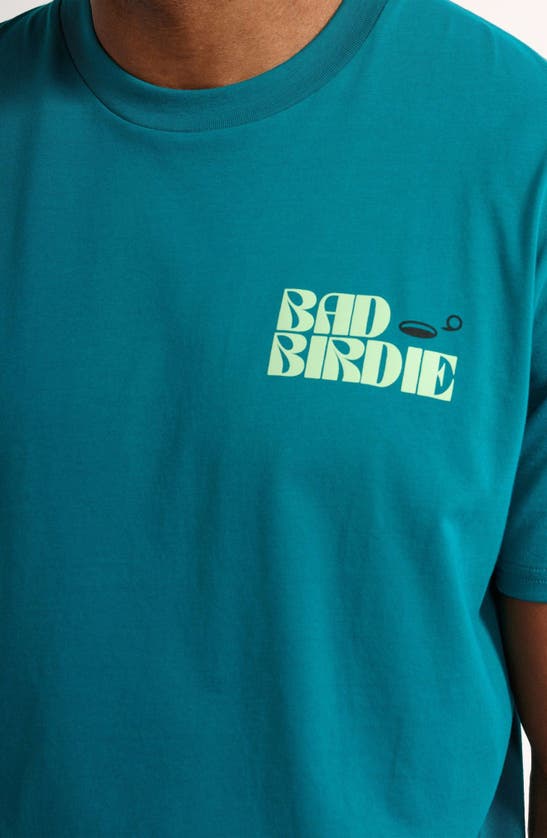 Shop Bad Birdie Festy Graphic T-shirt In Deep Lake