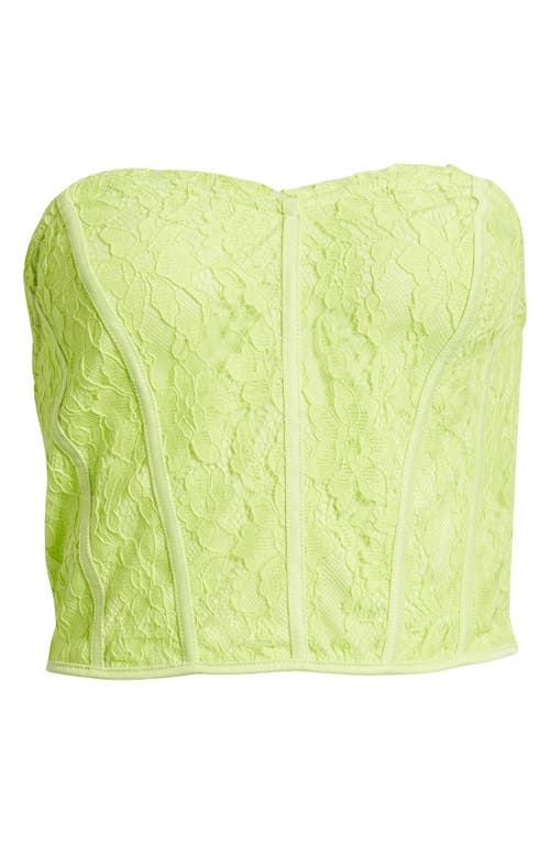 Shop Something New Natalie Lace Corset Top In Acid Lime