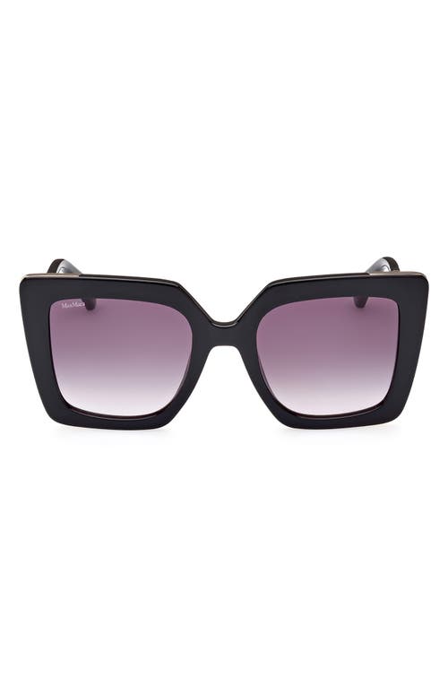 Max Mara Square Sunglasses In Shiny Black/gradient Smoke