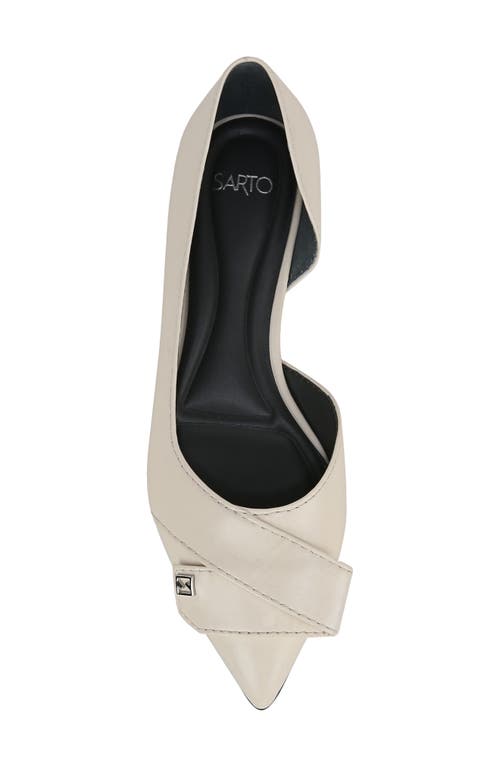 Sarto By Franco Sarto Elisha Half D'orsay Pointed Toe Flat In Off White