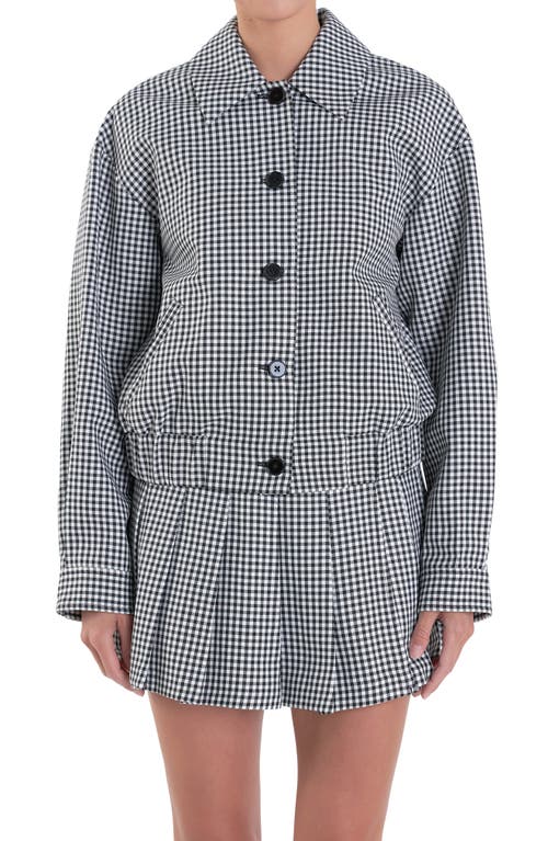 English Factory Gingham Check Jacket In Black
