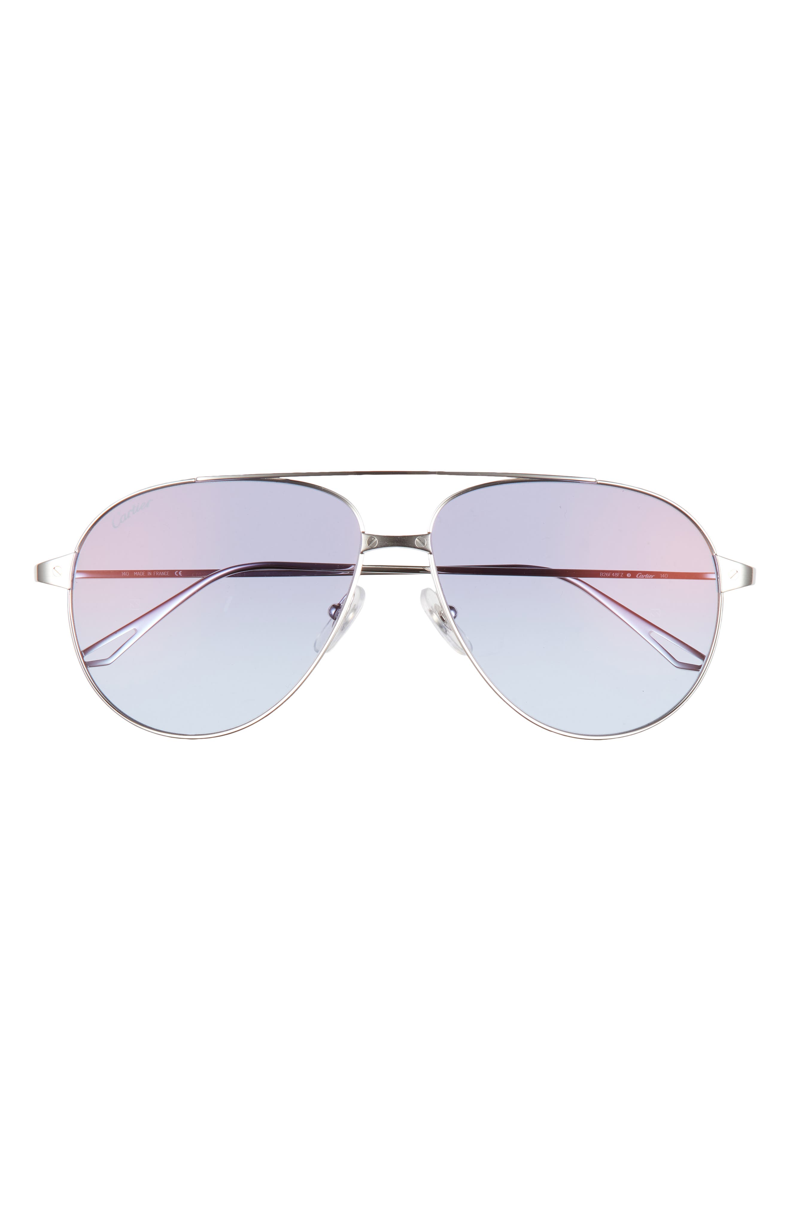 Cartier 59mm Aviator Sunglasses in Silver/Blue at Nordstrom