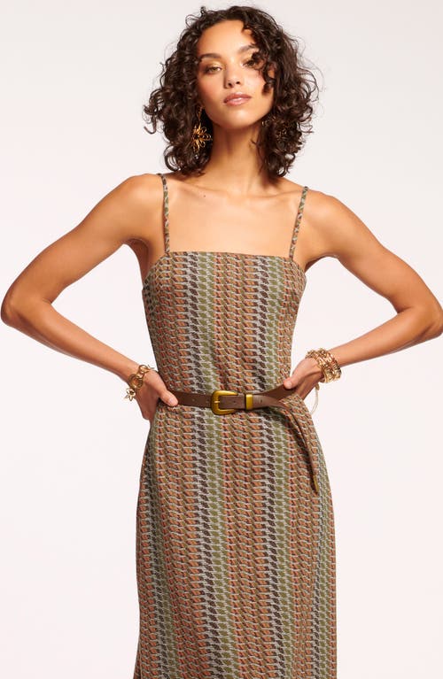 Shop Ramy Brook Walker Metallic Mixed Stripe Maxi Dress In Woodrose Multi Combo