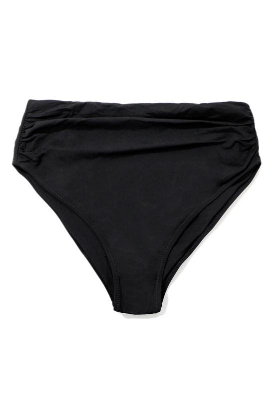 Hanky Panky Ruched High Waist Bikini Bottoms In Black