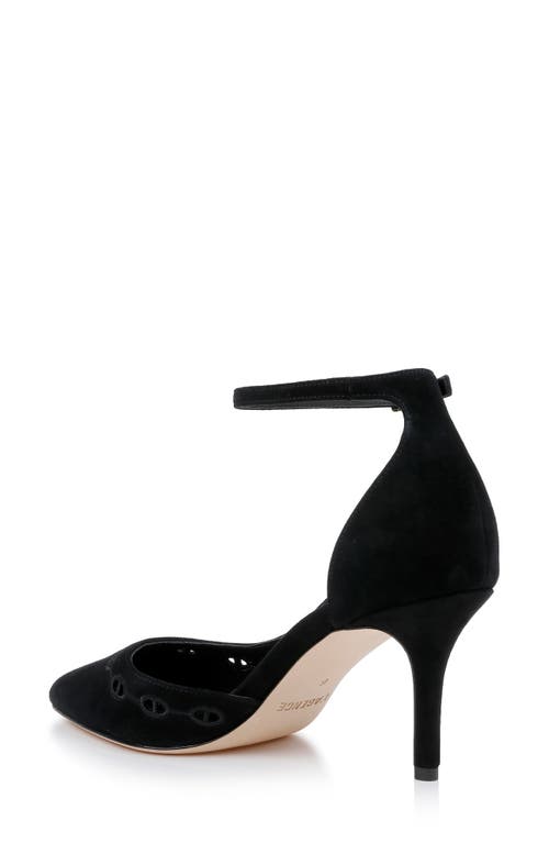 Shop L Agence L'agence Cezanne Half D'orsay Ankle Strap Pump In Black Suede