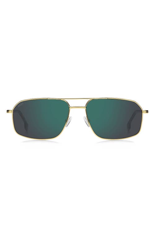 Hugo Boss Boss 58mm Aviator Sunglasses In Gold/teal