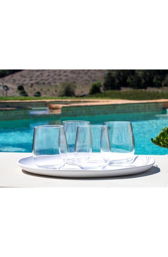 Tarhong Tritan Montana Set Of 8 Stemless Wineglasses In Clear