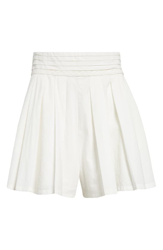 Shop Ramy Brook India Pleated High Waist Shorts In White