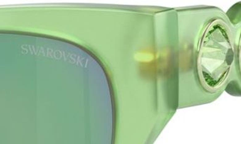 Shop Swarovski 51mm Pillow Sunglasses In Green