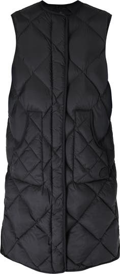 Sweaty Betty Downtown Quilted Longline Vest in Green