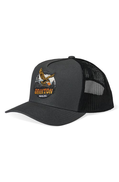 Shop Brixton Ridgewood Trucker Hat In Charcoal/black