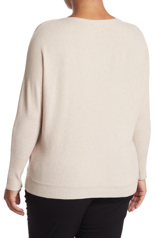 Shop T Tahari Dolman Sleeve Thermal Sweater In Mushroom Heather