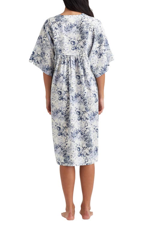 Shop Papinelle Toile De Jouy Caftan Nightgown In French Blue