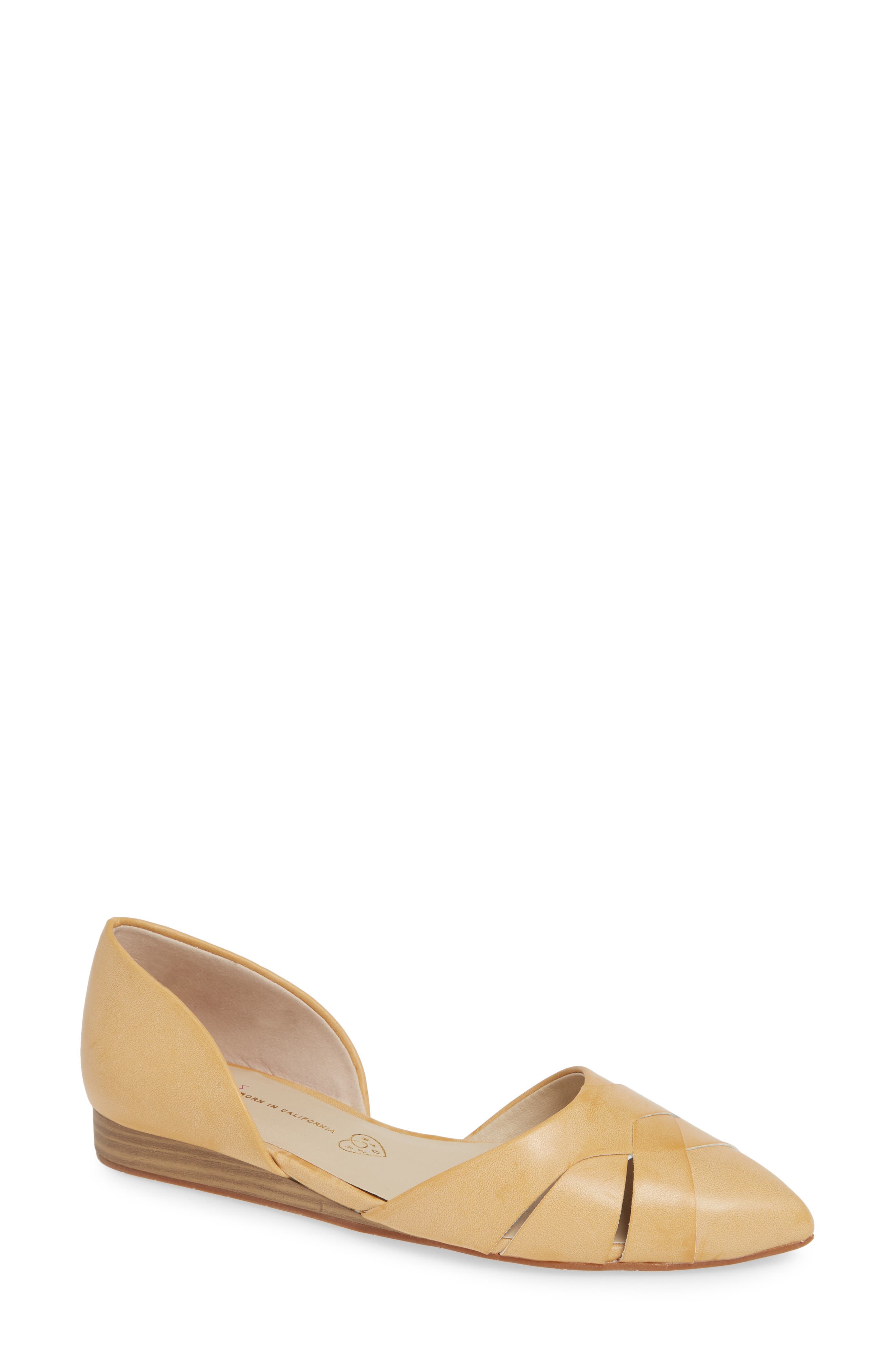 Bc Footwear Focal Point Vegan Pointy Toe Flat, Beige