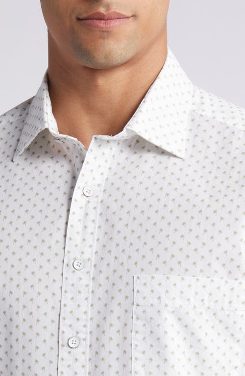 Shop Rodd & Gunn Glenburn Sports Fit Short Sleeve Cotton Button-up Shirt In White/forest