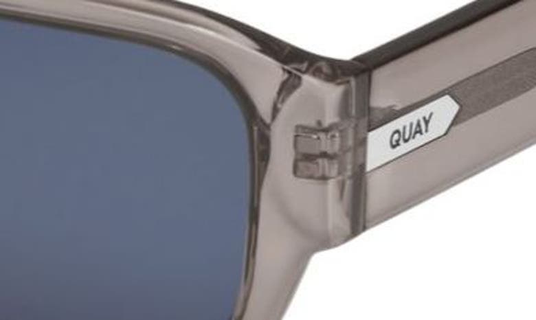 Shop Quay Night Cap 40mm Polarized Shield Sunglasses In Grey Navy Polarized