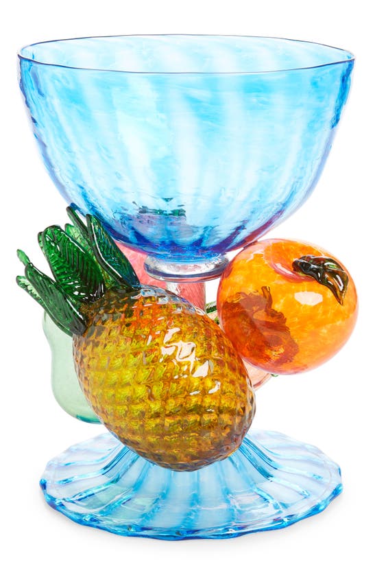 Shop Susan Alexandra Queen Of Fruit Glass Bowl In Blue Multi