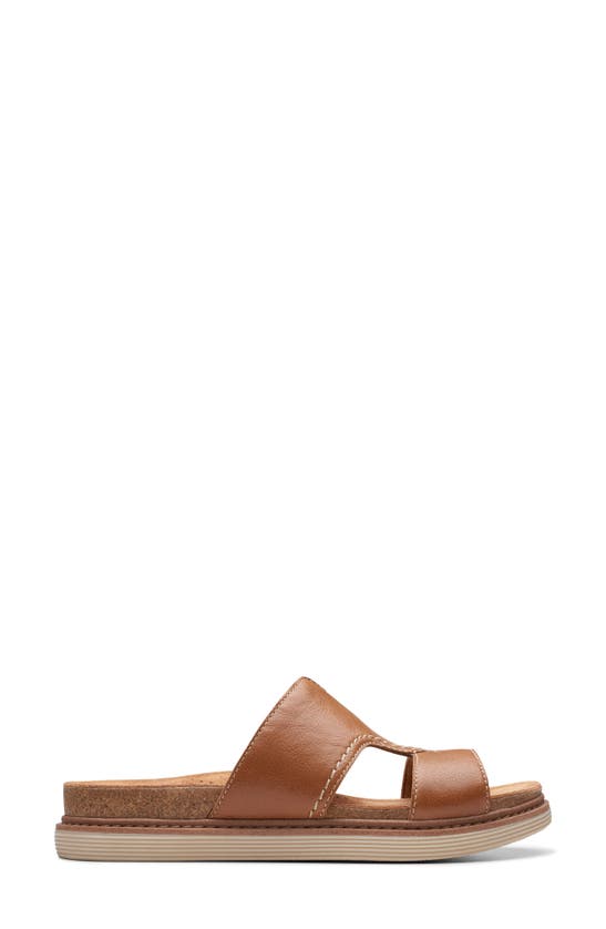 Shop Clarks Arwell Slide Sandal In Tan Leather