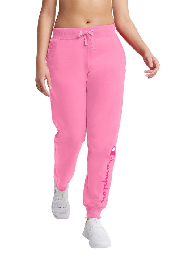 Champion Powerblend Joggers In Pink Ribbon