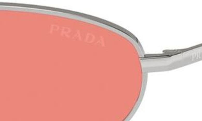 Shop Prada 59mm Oval Sunglasses In Silver