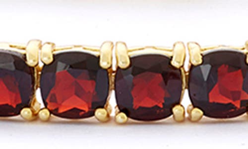 Fzn 14k Gold Plate Sterling Silver Flex Bracelet In Garnet