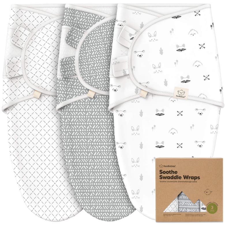 Keababies 3-pack Soothe Swaddle Wraps In Nordic