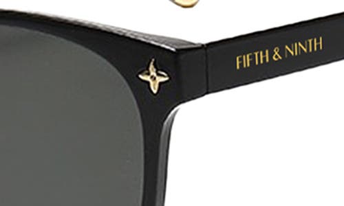 Fifth & Ninth Cara 56mm Polarized Round Sunglasses In Black