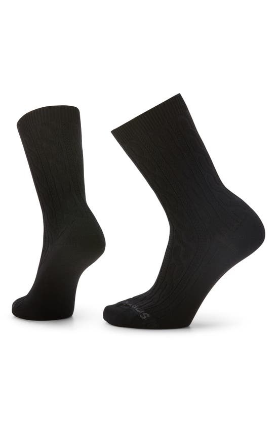 Smartwool Cable Knit Crew Socks In Black