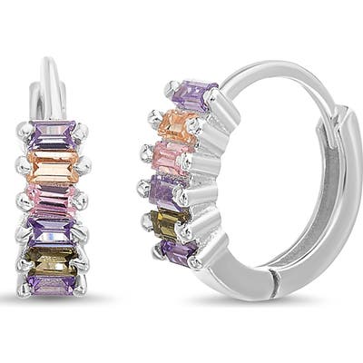 Lesa Michele Multihued Cubic Zirconia Huggie Earrings