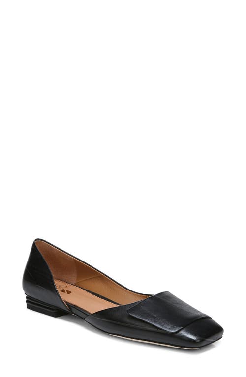 Tracy Half d'Orsay Flat in Black Leather