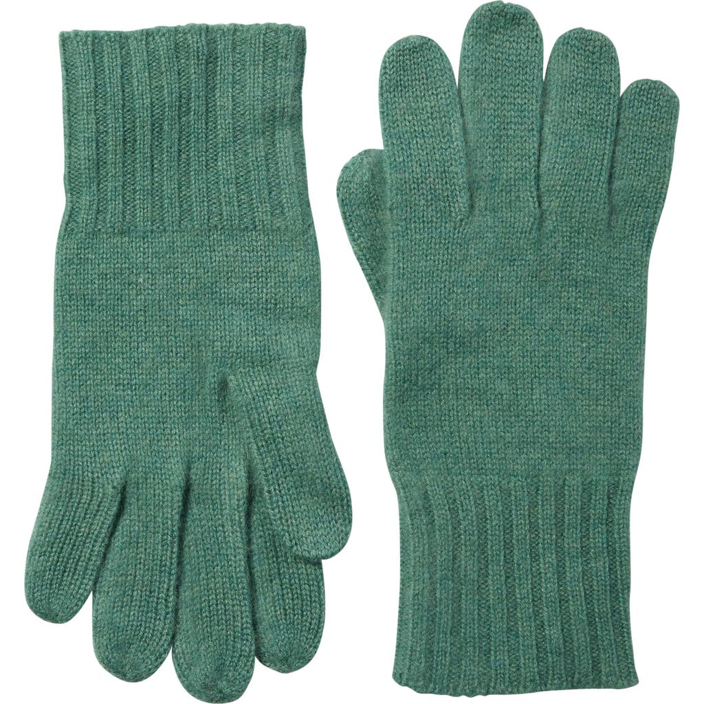 Amicale Cashmere Rib Knit Gloves In Aspen Green
