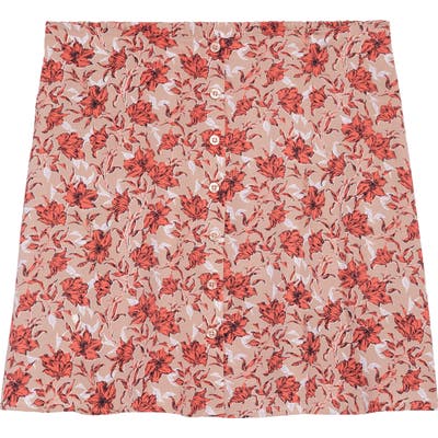 Halogen Button Front Miniskirt, Pink