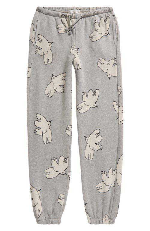 Shop Bobo Choses Kids' Freedom Bird Graphic Sweatpants In Light Heather Grey