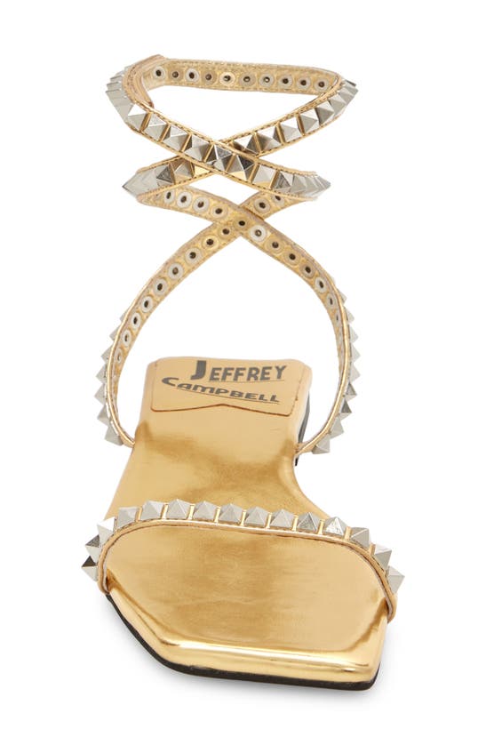 Shop Jeffrey Campbell Luxor Strappy Sandal In Gold Silver Combo