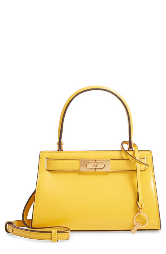 Tory Burch Mini Lee Radziwill Leather Bag - Yellow In Lemon Drop
