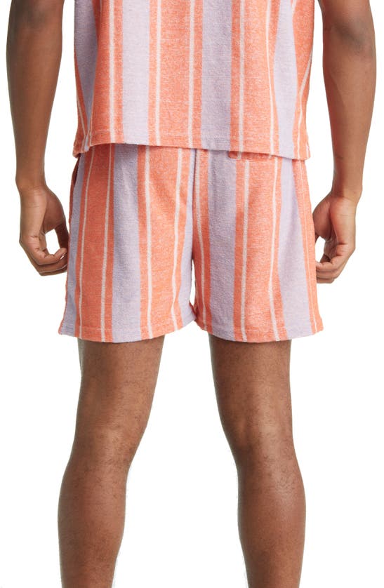 Shop Native Youth Stripe French Terry Shorts In Orange