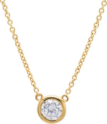 Crislu Cubic Zirconia Bezel Pendant Necklace Nordstrom