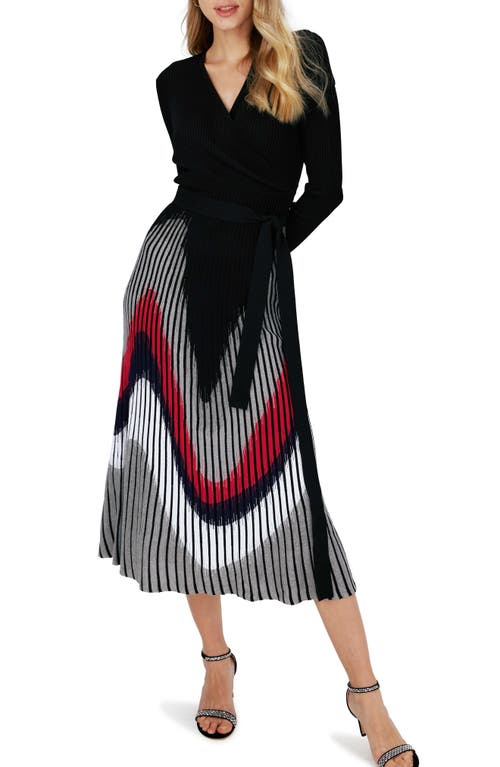 Diane von Furstenberg Reiko Long Sleeve Midi Sweater Dress Flowy Zigazg at Nordstrom,