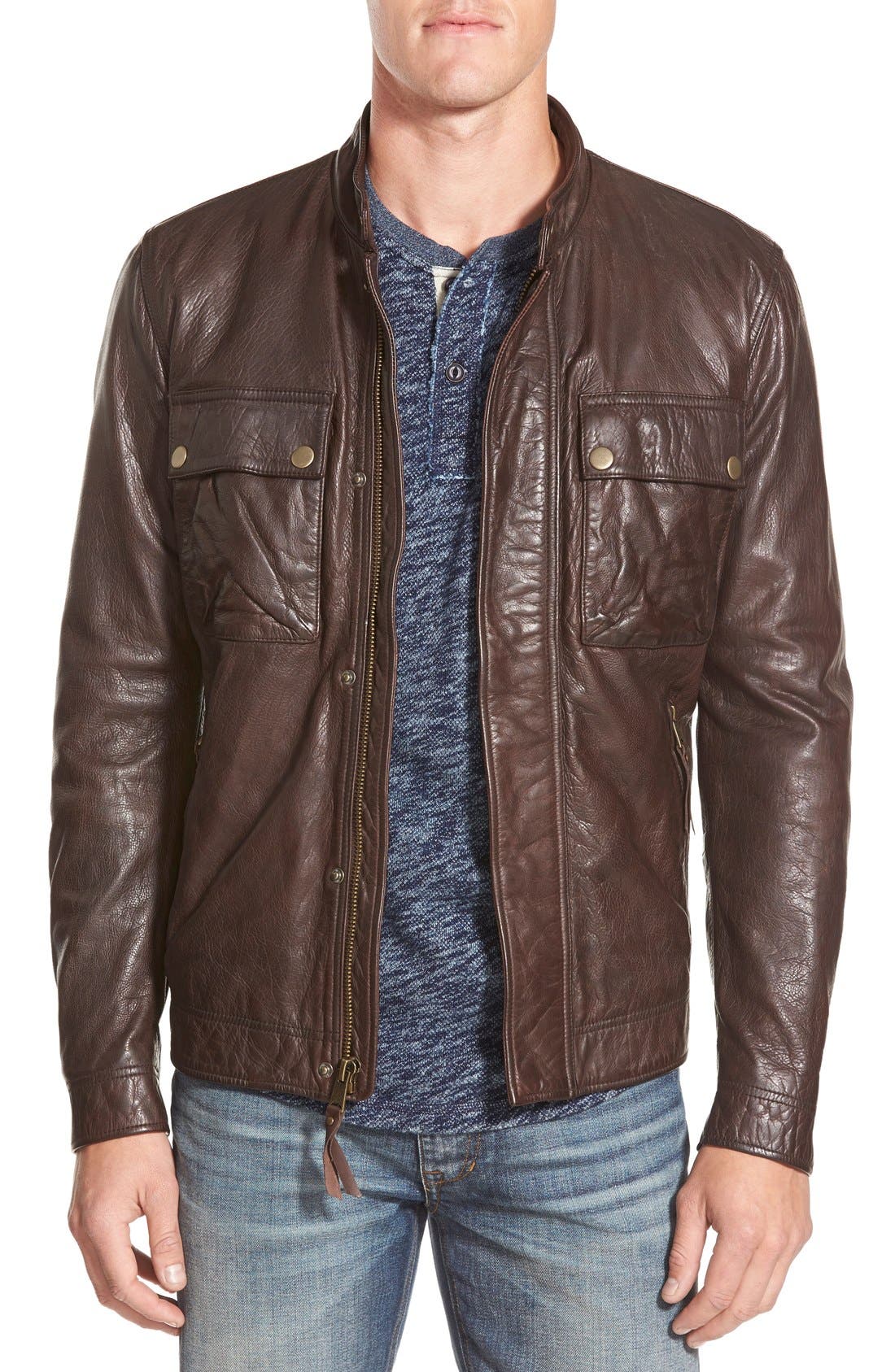 Lucky Brand 'Ace' Leather Jacket Nordstrom
