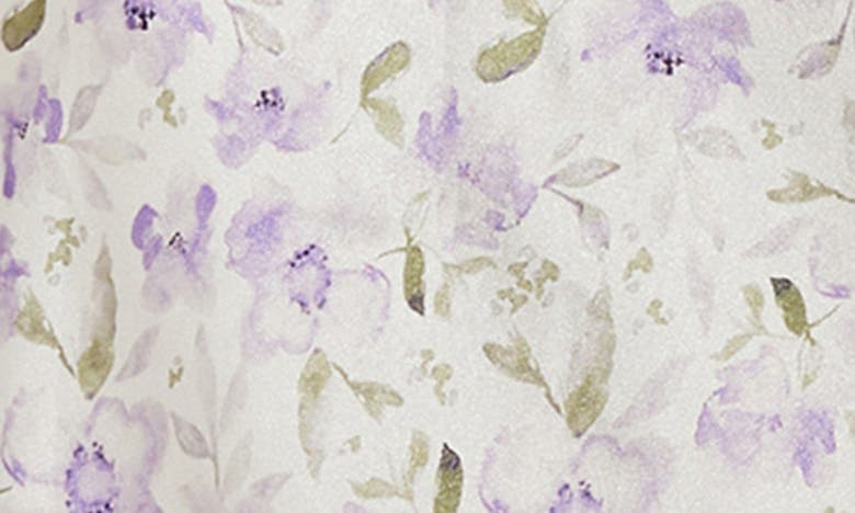 Shop Astr Floral Flutter Sleeve Satin Maxi Dress In Purple Floral