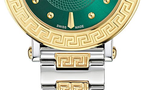 Versace Greca Sphere Bracelet Watch, 35mm In Two Tone