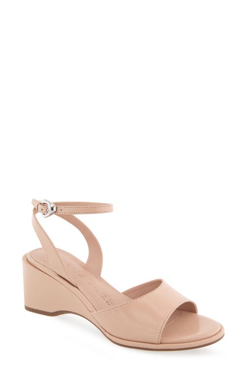 Nixon Ankle Strap Wedge Sandal in Cipria Leather