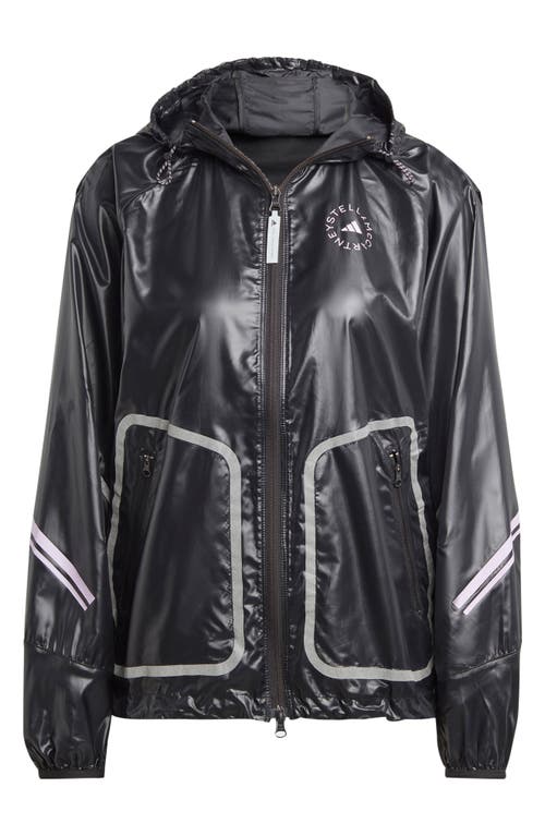 adidas by Stella McCartney TruePace Hooded Running Jacket in Black/Purple Glow