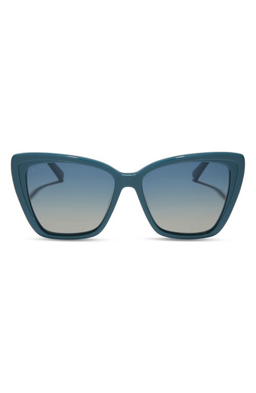 Shop Diff Becky Ii 56mm Polarized Cat Eye Sunglasses In Aegean Blue Flash