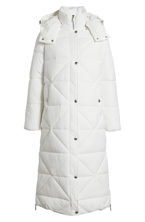 Shop Sam Edelman Quilted Puffer Coat With Removable Hood In Winter White