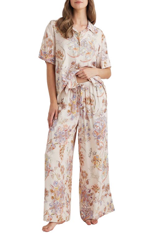 Coco Floral Pajamas in Cream