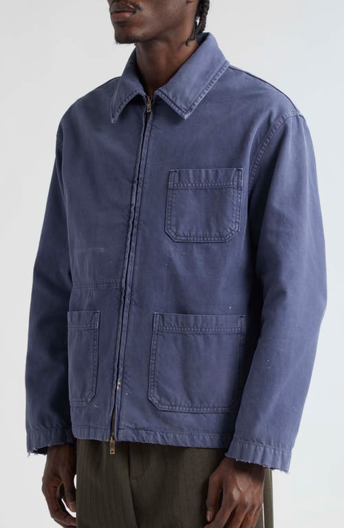 Golden Goose Journey Splatter Cotton Twill Chore Jacket In Blue