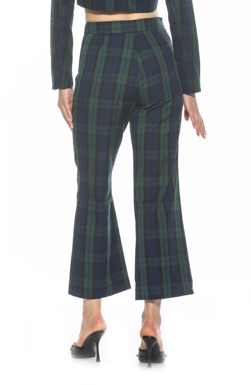 Alexia Admor Jayden Plaid Wide Leg Pants In Green Plaid