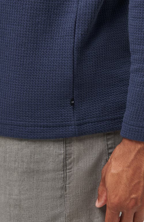 Travismathew Cloud Waffle Crewneck Tee In Mood Indigo